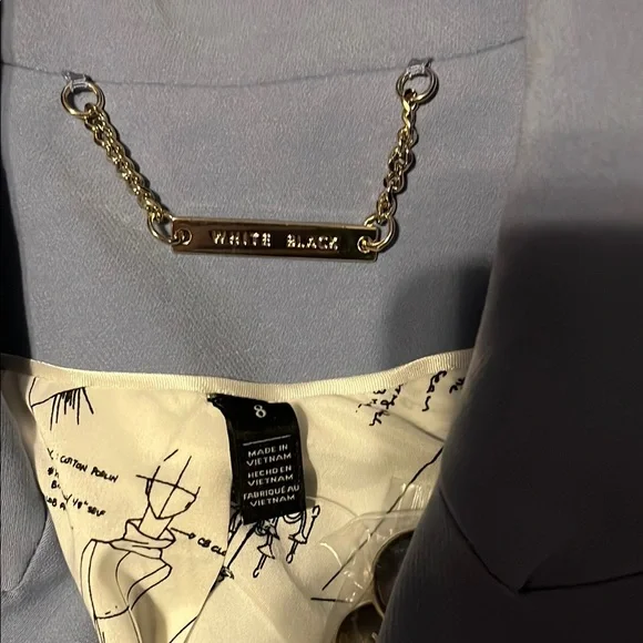 White House Black Market Blue Blazer with Notched Lapels - Picture 2 of 5